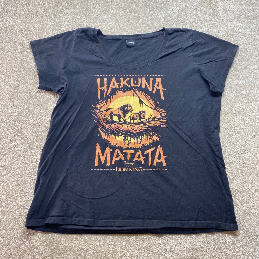Disney The Lion King Shirt Womens XL Black Hakuna Matata Graphic Tee